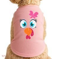 Cute Thanksgiving Turkey Girl Face Bow Tie Doggie Tank thumb 0