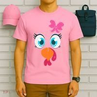 Cute Thanksgiving Turkey Girl Face Bow Tie T-Shirt thumb 6