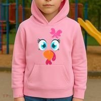 Cute Thanksgiving Turkey Girl Face Bow Tie Kids Hoodie thumb 2