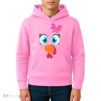 Cute Thanksgiving Turkey Girl Face Bow Tie Kids Hoodie thumb 4