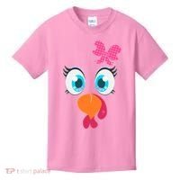 Cute Thanksgiving Turkey Girl Face Bow Tie Kids T-Shirt thumb 0