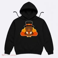 Cute Thanksgiving Turkey Little Boy Hoodie thumb 0
