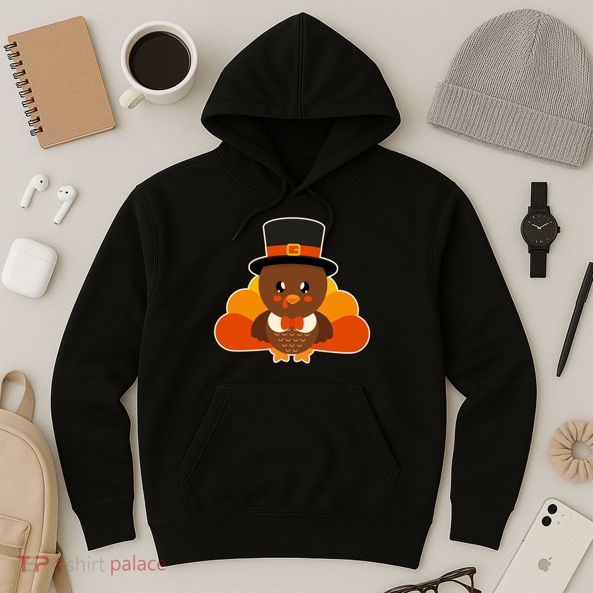 Cute Thanksgiving Turkey Little Boy Hoodie