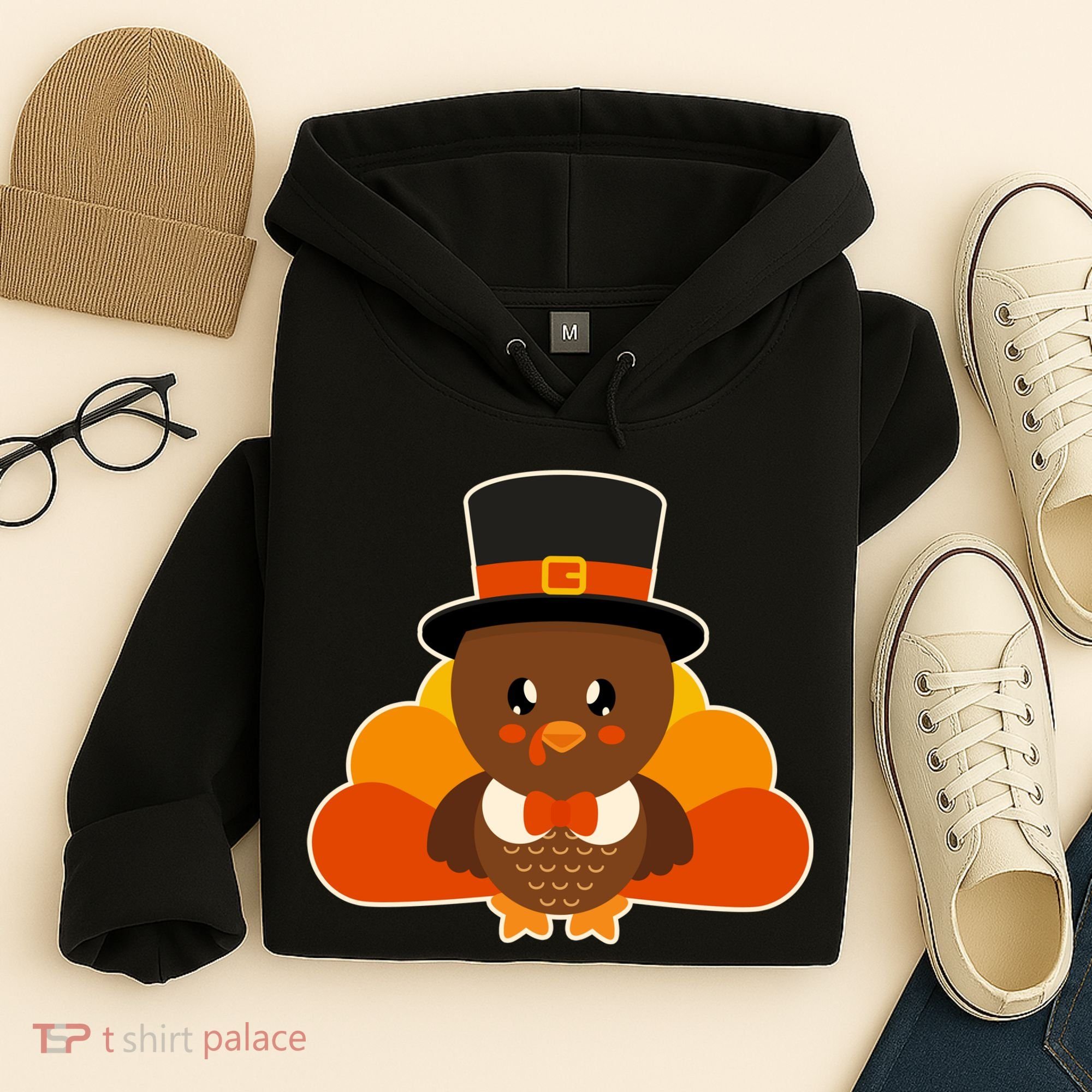 Cute Thanksgiving Turkey Little Boy Hoodie