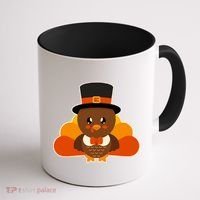 Cute Thanksgiving Turkey Little Boy Coffee Mug thumb 1