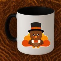 Cute Thanksgiving Turkey Little Boy Coffee Mug thumb 2