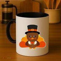 Cute Thanksgiving Turkey Little Boy Coffee Mug thumb 4