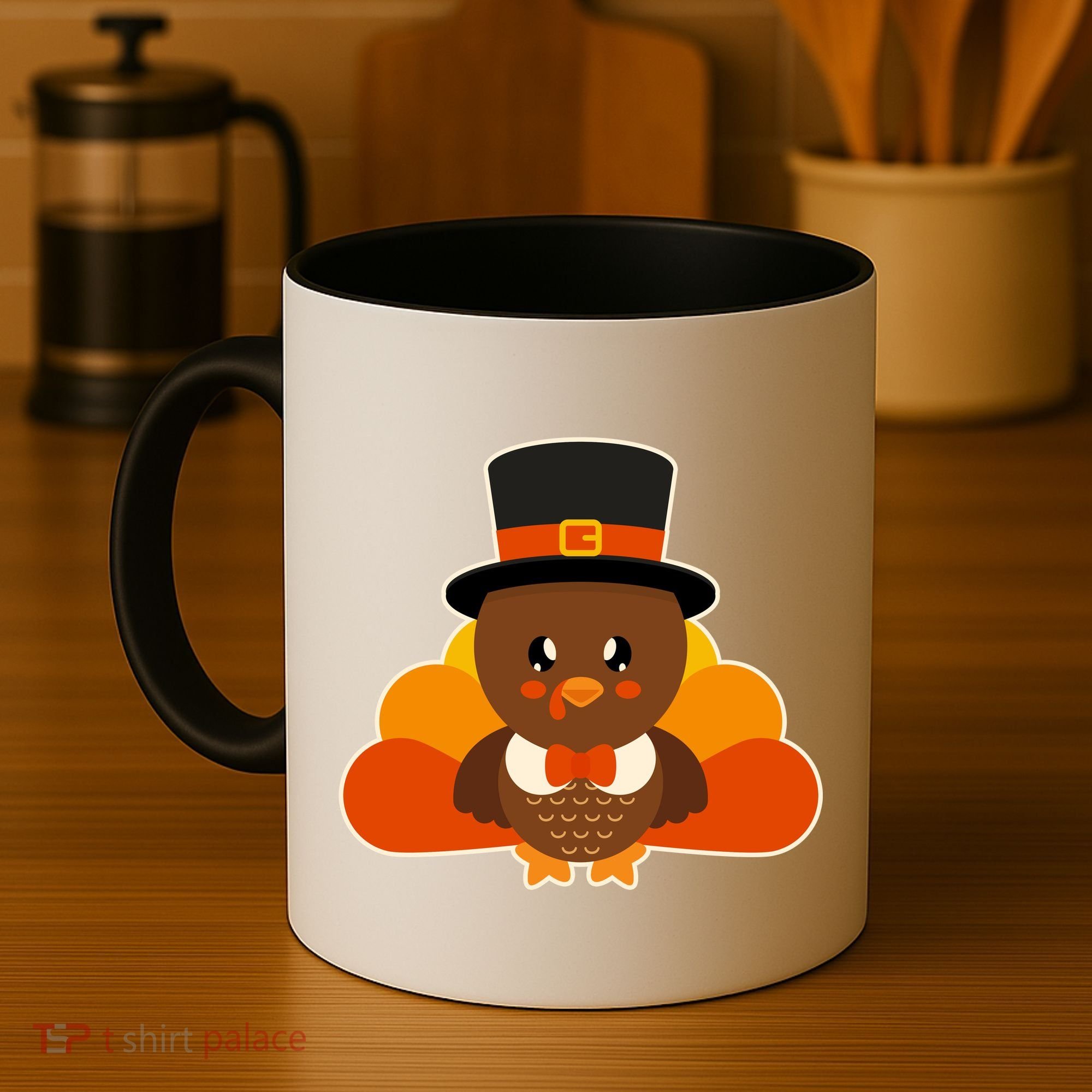 Cute Thanksgiving Turkey Little Boy Coffee Mug