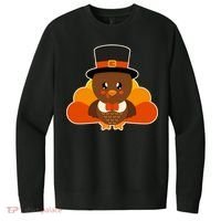 Cute Thanksgiving Turkey Little Boy V.I.T. Fleece Crew Sweatshirt thumb 0