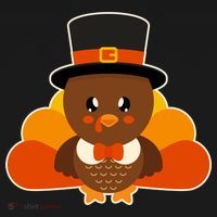 Cute Thanksgiving Turkey Little Boy Women's Hoodie thumb 2