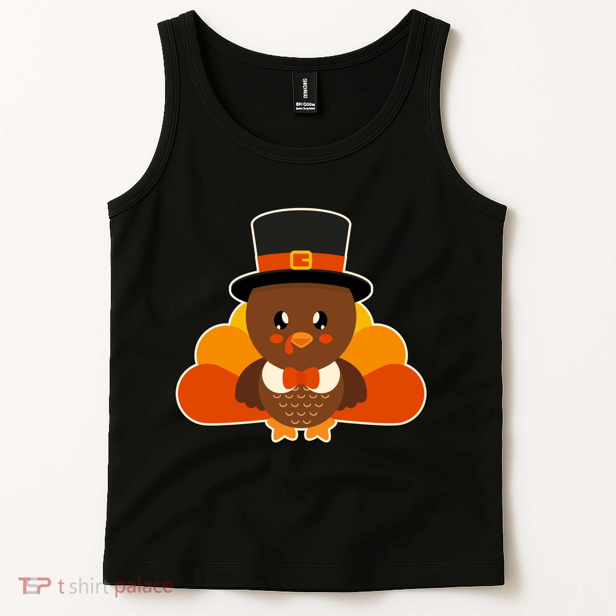 Cute Thanksgiving Turkey Little Boy Tank Top