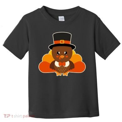 Cute Thanksgiving Turkey Little Boy Toddler T-Shirt