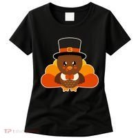 Cute Thanksgiving Turkey Little Boy Women's T-Shirt thumb 0