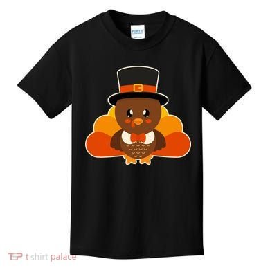 Cute Thanksgiving Turkey Little Boy Kids T-Shirt