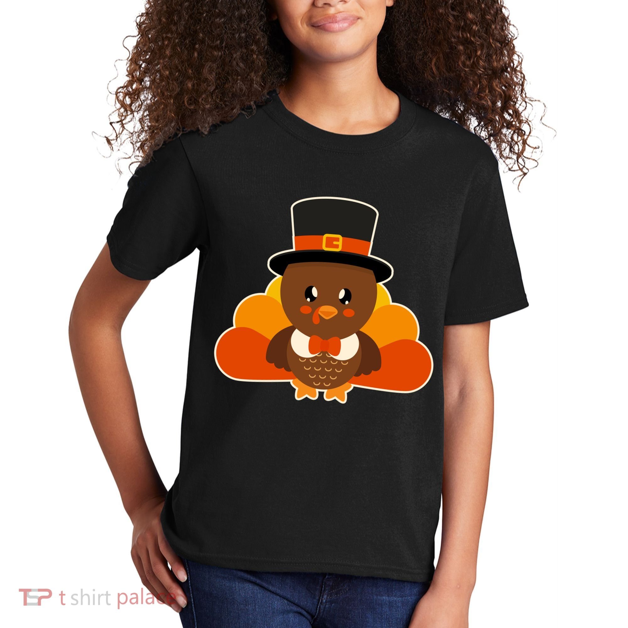 Cute Thanksgiving Turkey Little Boy Kids T-Shirt