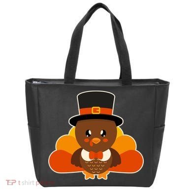 Cute Thanksgiving Turkey Little Boy Tote Bag