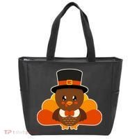 Cute Thanksgiving Turkey Little Boy Tote Bag thumb 0