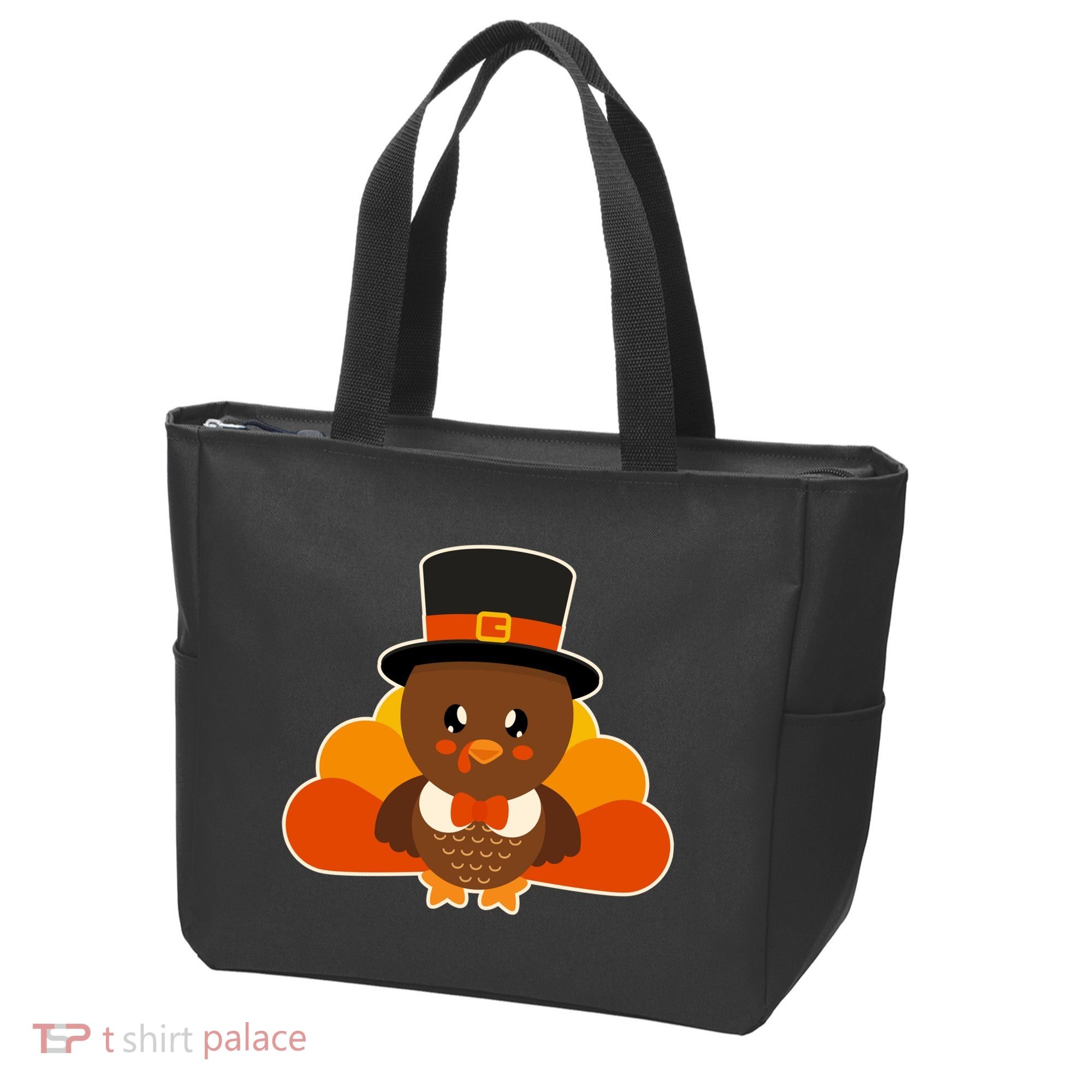 Cute Thanksgiving Turkey Little Boy Tote Bag