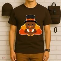 Cute Thanksgiving Turkey Little Boy T-Shirt thumb 6