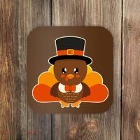 Cute Thanksgiving Turkey Little Boy Coaster thumb 0