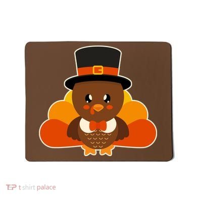 Cute Thanksgiving Turkey Little Boy Mousepad