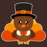 Cute Thanksgiving Turkey Little Boy Mousepad thumb 1