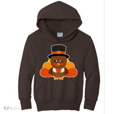 Cute Thanksgiving Turkey Little Boy Kids Hoodie