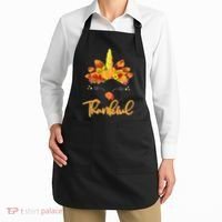 Cute Thanksgiving Unicorn Thankful Turkey Apron thumb 2