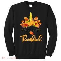 Cute Thanksgiving Unicorn Thankful Turkey Sweatshirt thumb 0