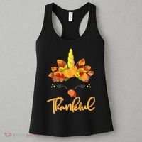 Cute Thanksgiving Unicorn Thankful Turkey Women's Tank Top thumb 3