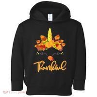 Cute Thanksgiving Unicorn Thankful Turkey Toddler Hoodie thumb 0