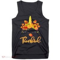 Cute Thanksgiving Unicorn Thankful Turkey Tank Top thumb 0
