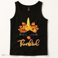 Cute Thanksgiving Unicorn Thankful Turkey Tank Top thumb 2