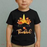 Cute Thanksgiving Unicorn Thankful Turkey Toddler T-Shirt thumb 2