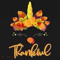 Cute Thanksgiving Unicorn Thankful Turkey Women's T-Shirt thumb 6