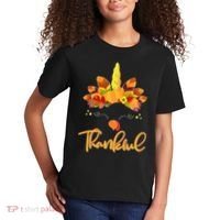 Cute Thanksgiving Unicorn Thankful Turkey Kids T-Shirt thumb 2