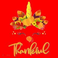Cute Thanksgiving Unicorn Thankful Turkey Santa Hat thumb 1