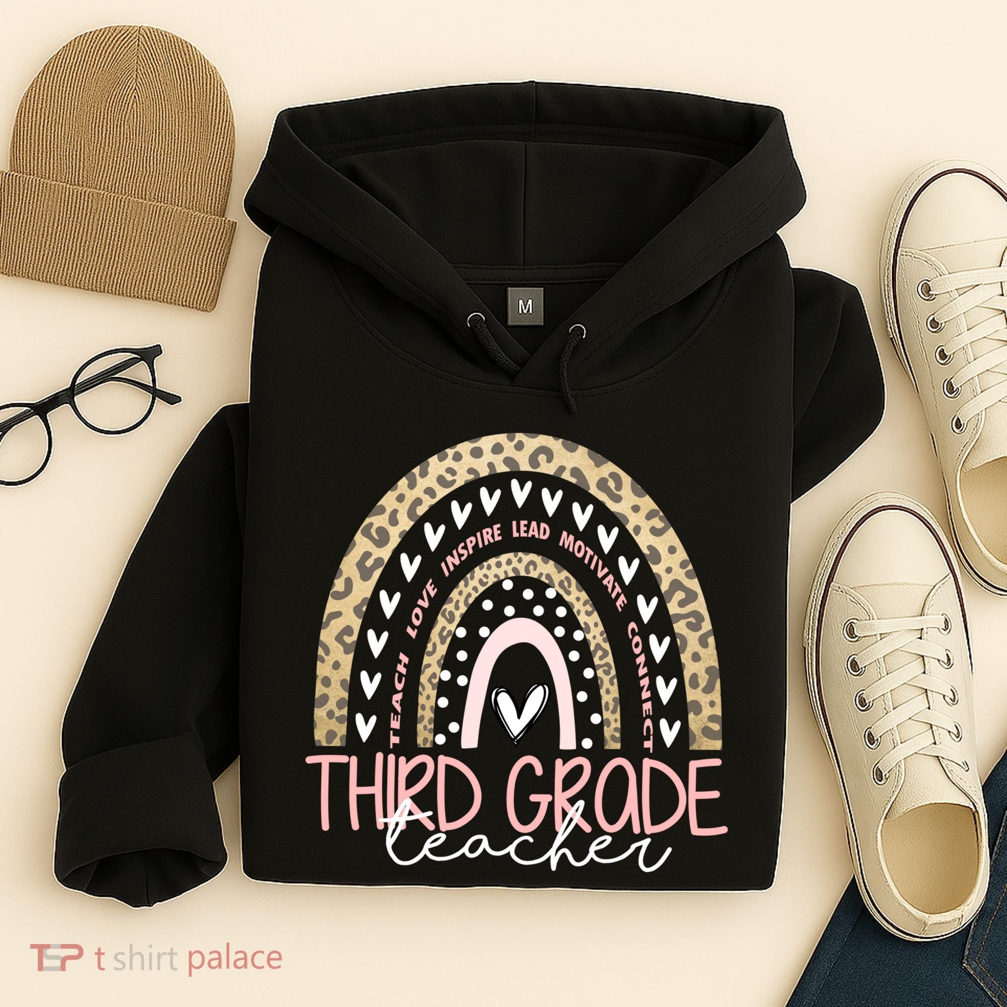 Cute Third Grade Teacher Inspiring Quote Hoodie