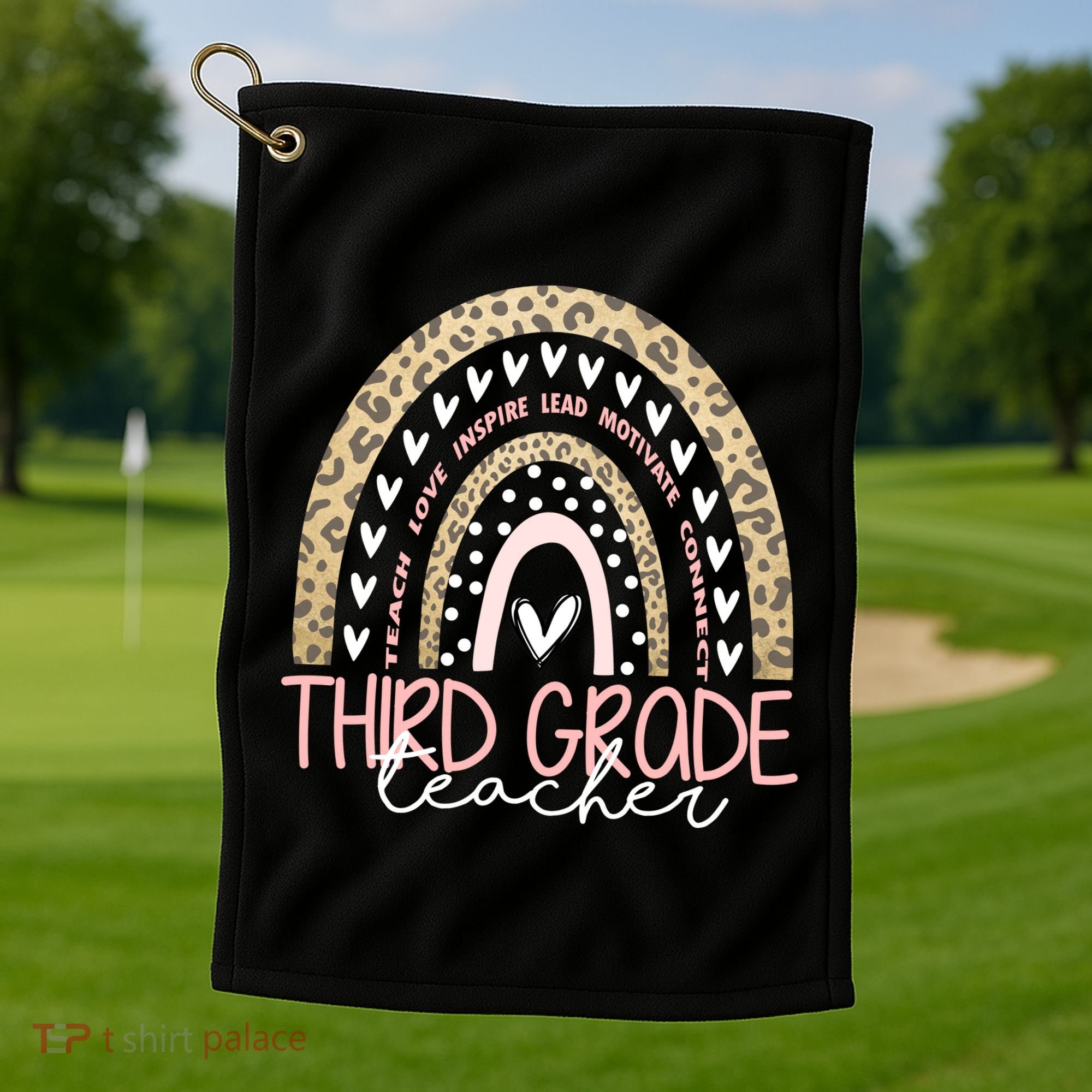 Cute Third Grade Teacher Inspiring Quote Golf Towel