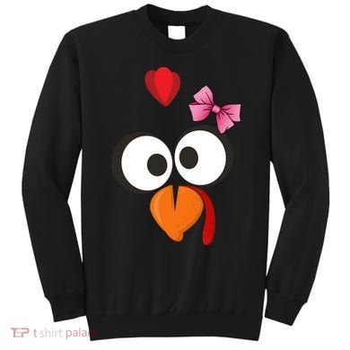 Cute Turkey Face Pink Bow Tie  Sweatshirt