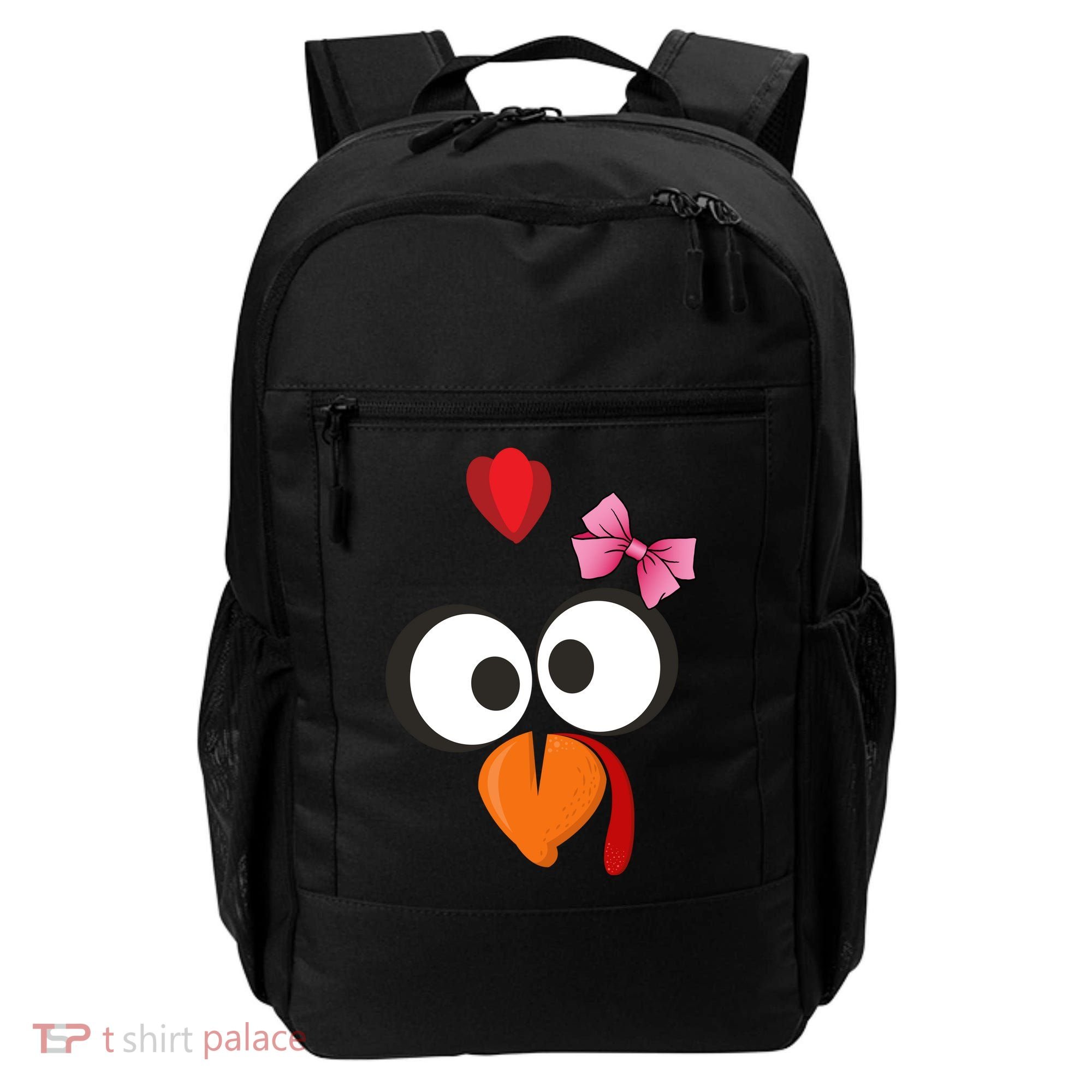 Cute Turkey Face Pink Bow Tie  Backpack