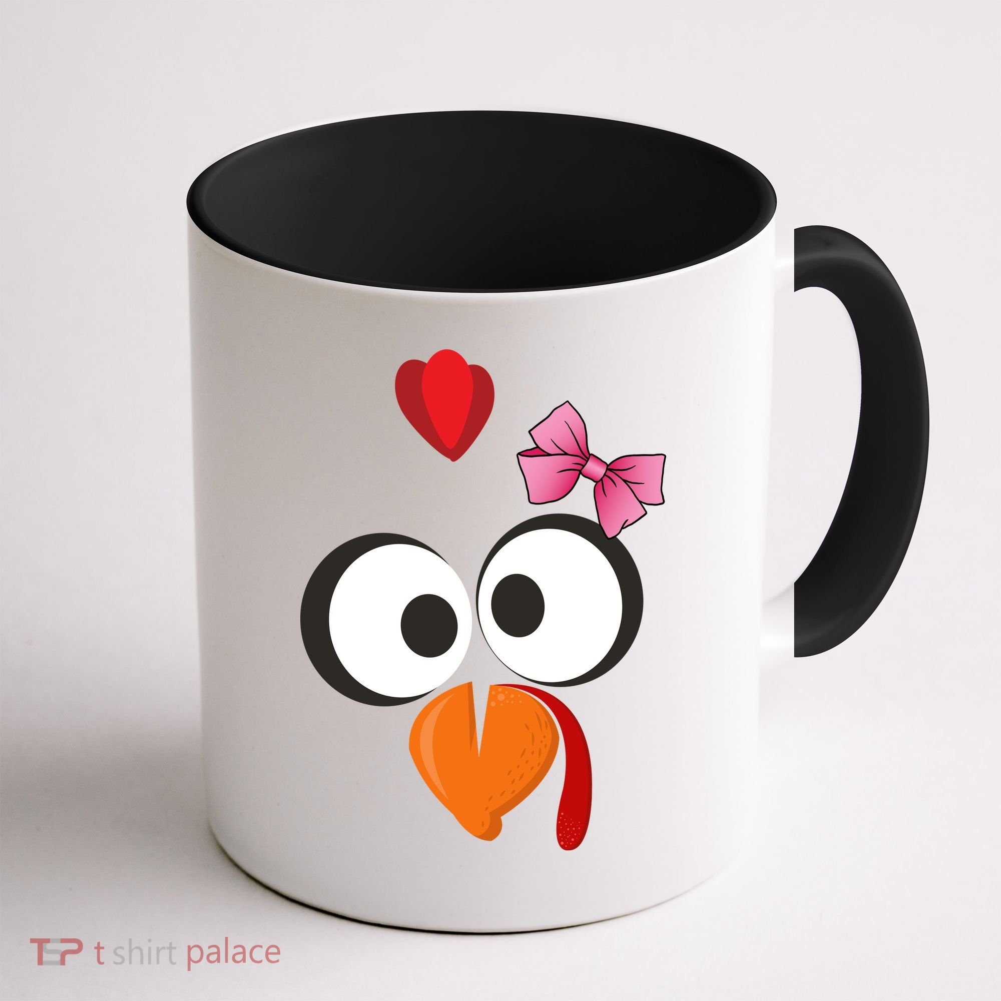 Cute Turkey Face Pink Bow Tie  Coffee Mug