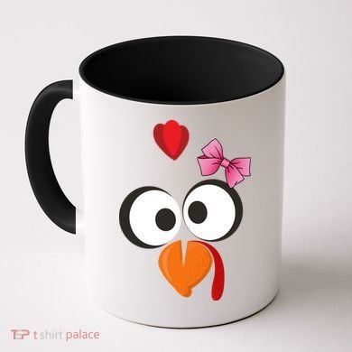 Cute Turkey Face Pink Bow Tie  Coffee Mug