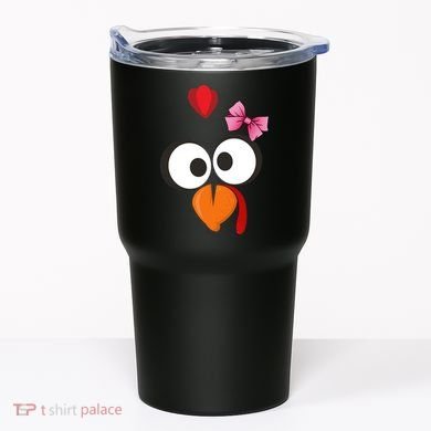 Cute Turkey Face Pink Bow Tie  Tumbler