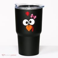 Cute Turkey Face Pink Bow Tie  Tumbler thumb 0