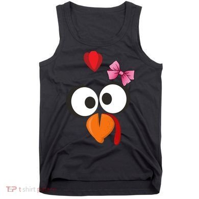 Cute Turkey Face Pink Bow Tie  Tank Top