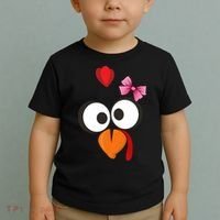 Cute Turkey Face Pink Bow Tie  Toddler T-Shirt thumb 2