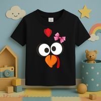 Cute Turkey Face Pink Bow Tie  Toddler T-Shirt thumb 3