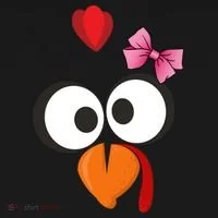 Cute Turkey Face Pink Bow Tie  Kids Long Sleeve Shirt thumb 2