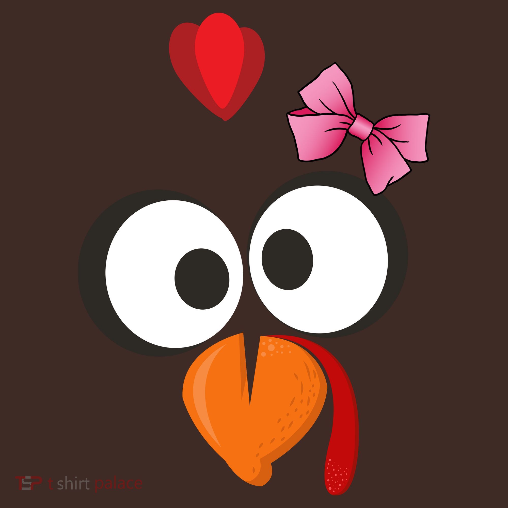 Cute Turkey Face Pink Bow Tie  Apron